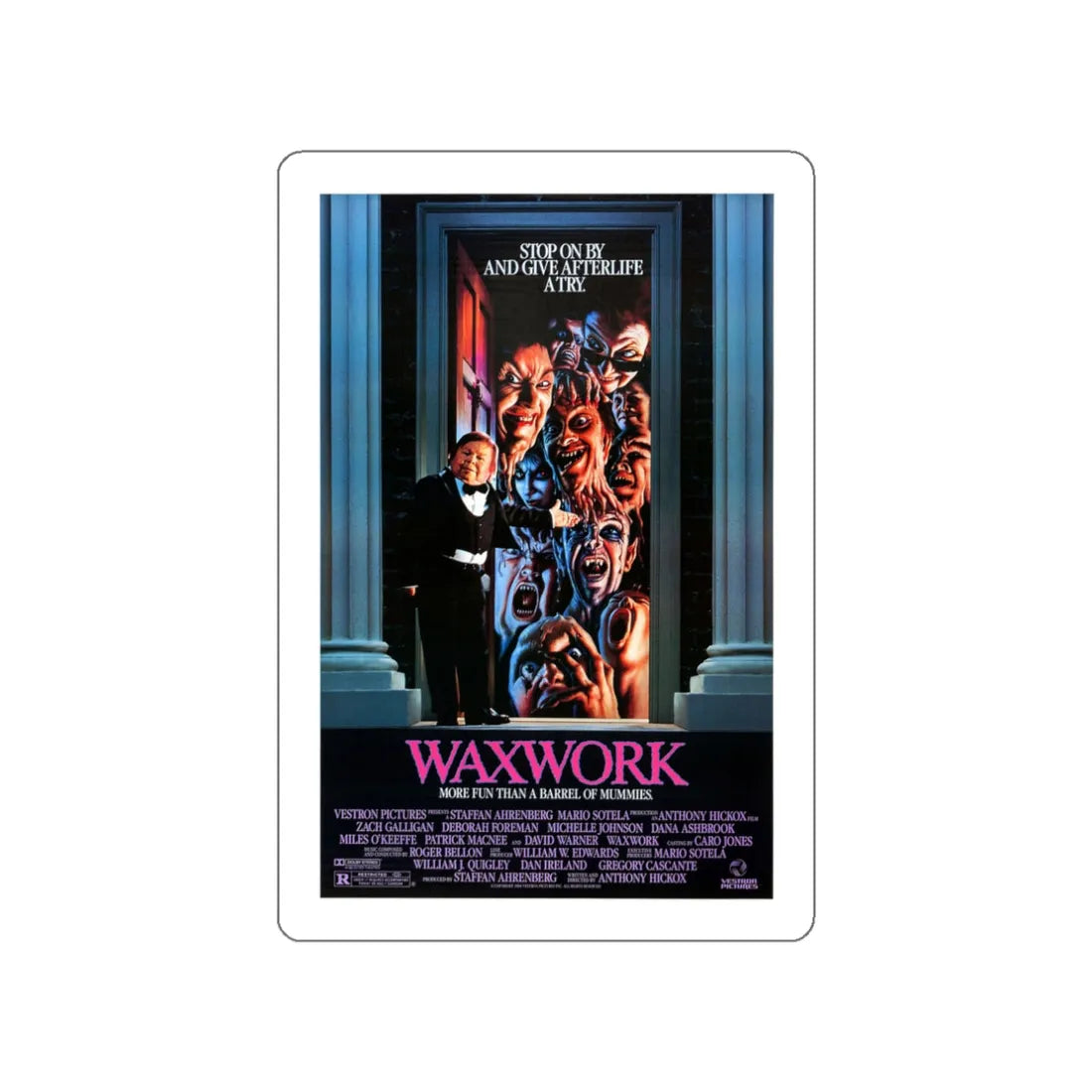 WAXWORK 1988 Movie Poster STICKER Vinyl Die-Cut Decal 3 Inch - The Sticker Space