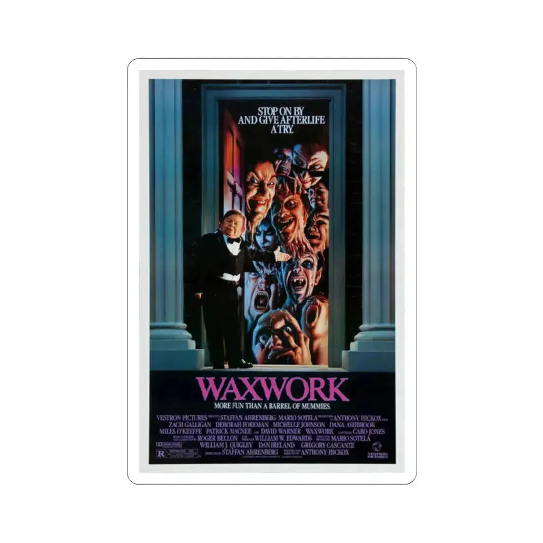 Waxwork 1988 Movie Poster - STICKER Vinyl Kiss-Cut Decal 2 Inch White - The Sticker Space