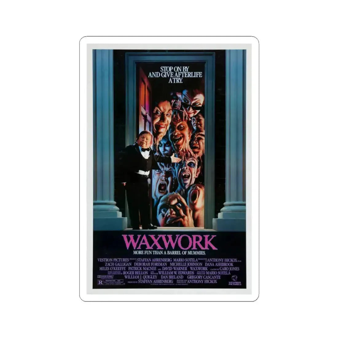 Waxwork 1988 Movie Poster - STICKER Vinyl Kiss-Cut Decal 3 Inch White - The Sticker Space