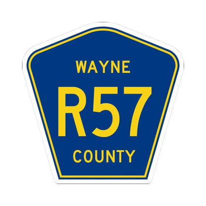 Wayne County Route R57 IA (Iowa) (Road Sign) STICKER Vinyl Kiss-Cut Decal 3 Inch White - The Sticker Space