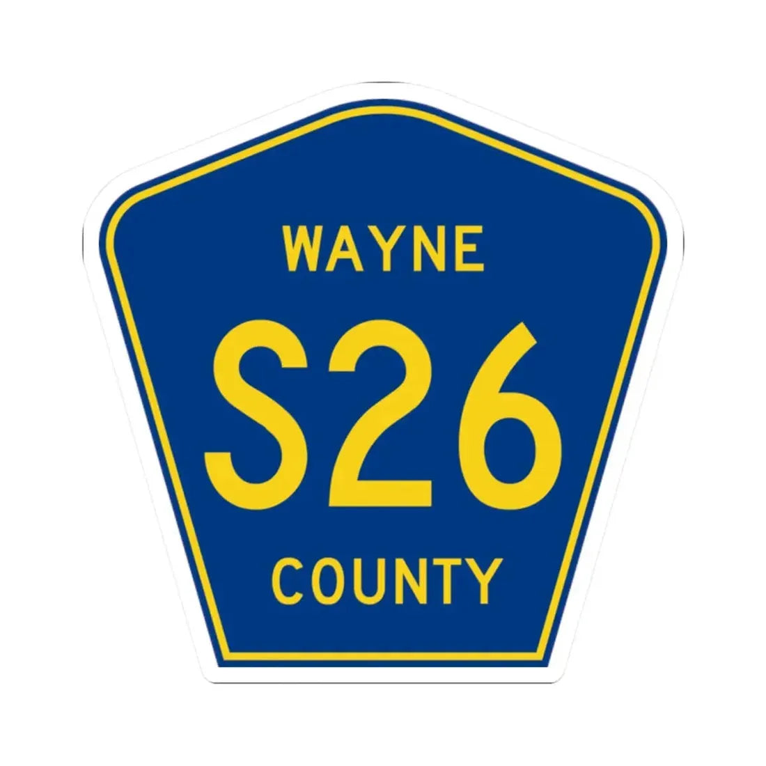 Wayne County Route S26 IA (Iowa) (Road Sign) STICKER Vinyl Kiss-Cut Decal 2 Inch White - The Sticker Space
