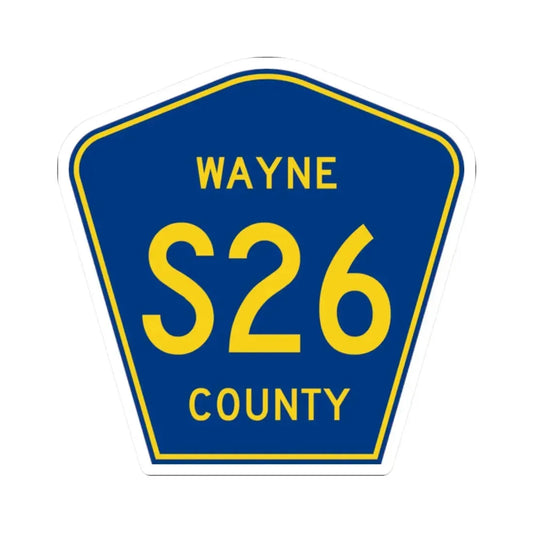 Wayne County Route S26 IA (Iowa) (Road Sign) STICKER Vinyl Kiss-Cut Decal 2 Inch White - The Sticker Space