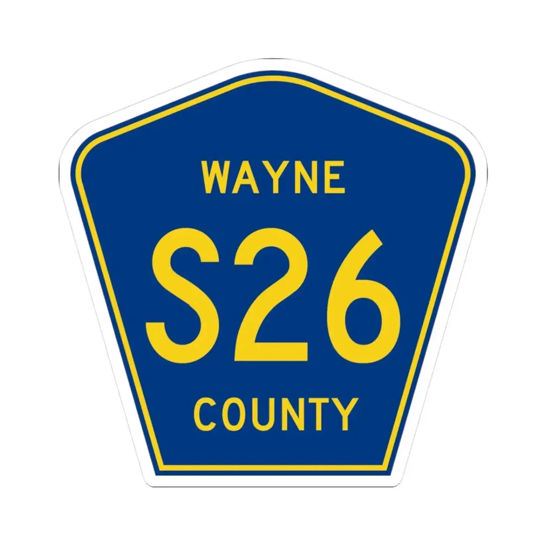 Wayne County Route S26 IA (Iowa) (Road Sign) STICKER Vinyl Kiss-Cut Decal 3 Inch White - The Sticker Space