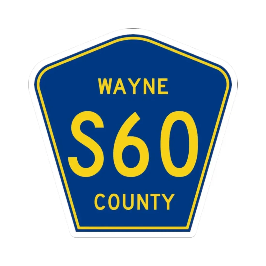 Wayne County Route S60 IA (Iowa) (Road Sign) STICKER Vinyl Kiss-Cut Decal 2 Inch White - The Sticker Space
