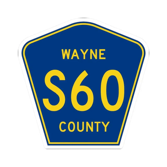 Wayne County Route S60 IA (Iowa) (Road Sign) STICKER Vinyl Kiss-Cut Decal 2 Inch White - The Sticker Space