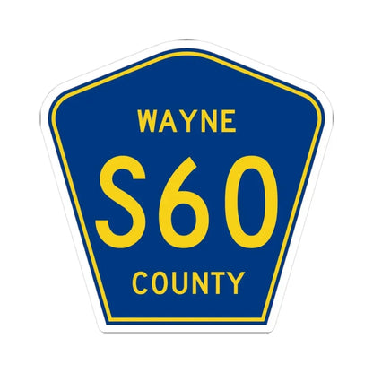 Wayne County Route S60 IA (Iowa) (Road Sign) STICKER Vinyl Kiss-Cut Decal 3 Inch White - The Sticker Space