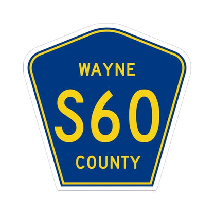 Wayne County Route S60 IA (Iowa) (Road Sign) STICKER Vinyl Kiss-Cut Decal 4 Inch White - The Sticker Space