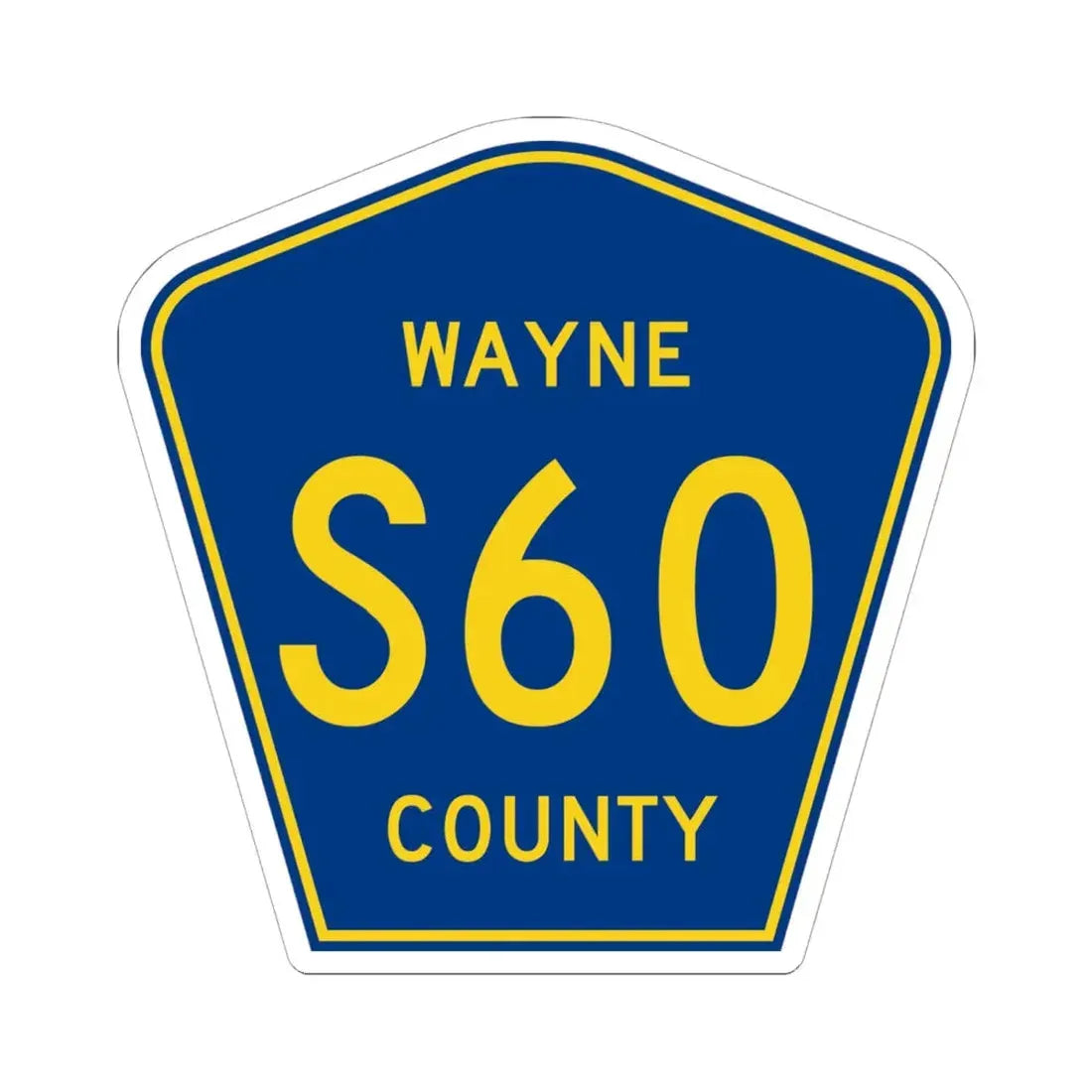 Wayne County Route S60 IA (Iowa) (Road Sign) STICKER Vinyl Kiss-Cut Decal 6 Inch White - The Sticker Space