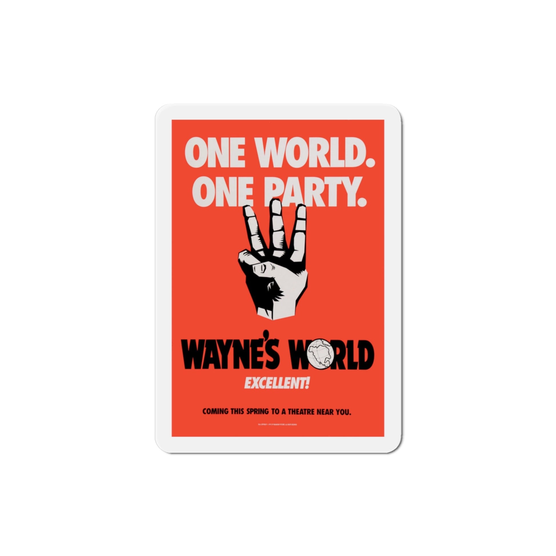 Waynes World 1992 Movie Poster Die-Cut Magnet-3" x 3"-The Sticker Space