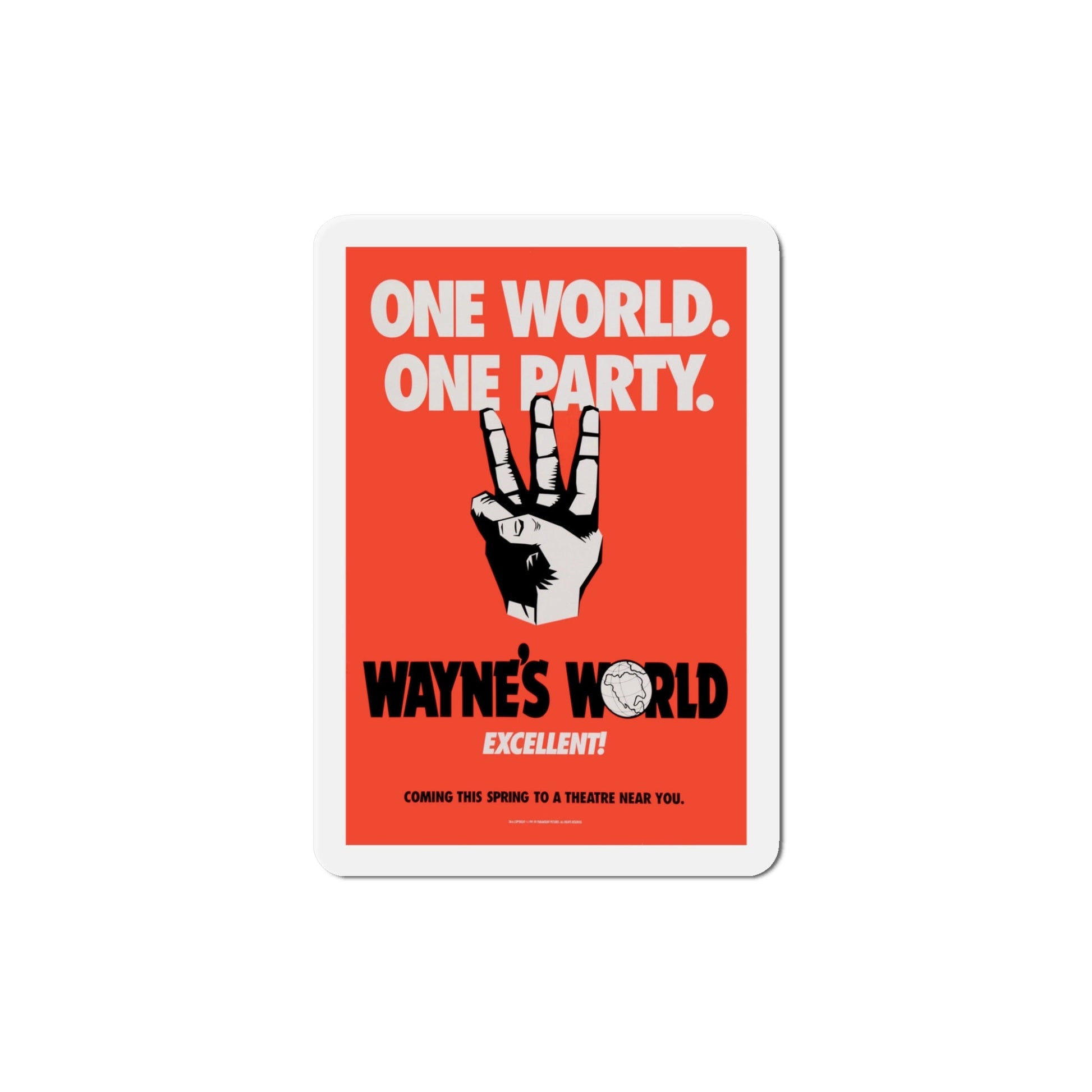 Waynes World 1992 Movie Poster Die-Cut Magnet-5" x 5"-The Sticker Space