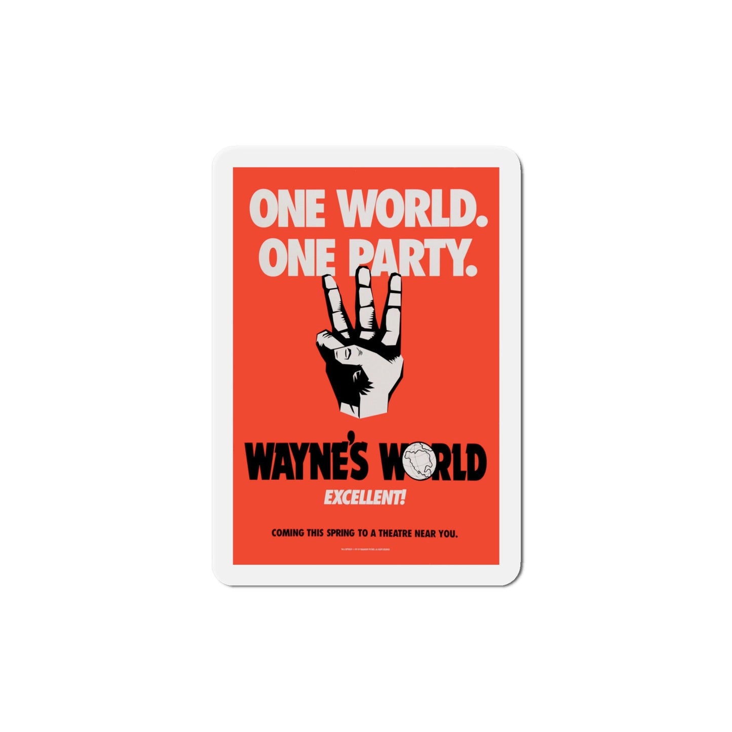 Waynes World 1992 Movie Poster Die-Cut Magnet-6 × 6"-The Sticker Space