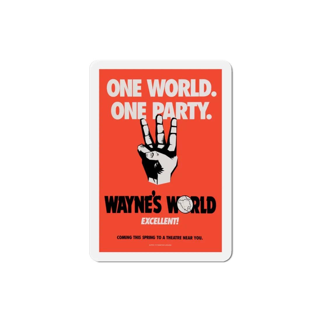 Waynes World 1992 Movie Poster Refrigerator Magnet 3 Inch - The Sticker Space