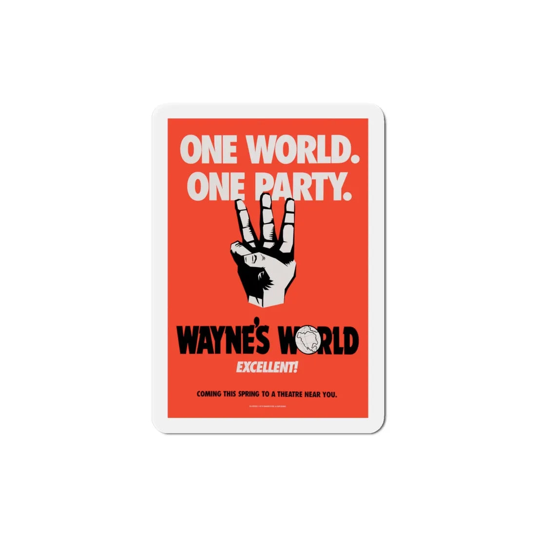 Waynes World 1992 Movie Poster Refrigerator Magnet 4 Inch - The Sticker Space