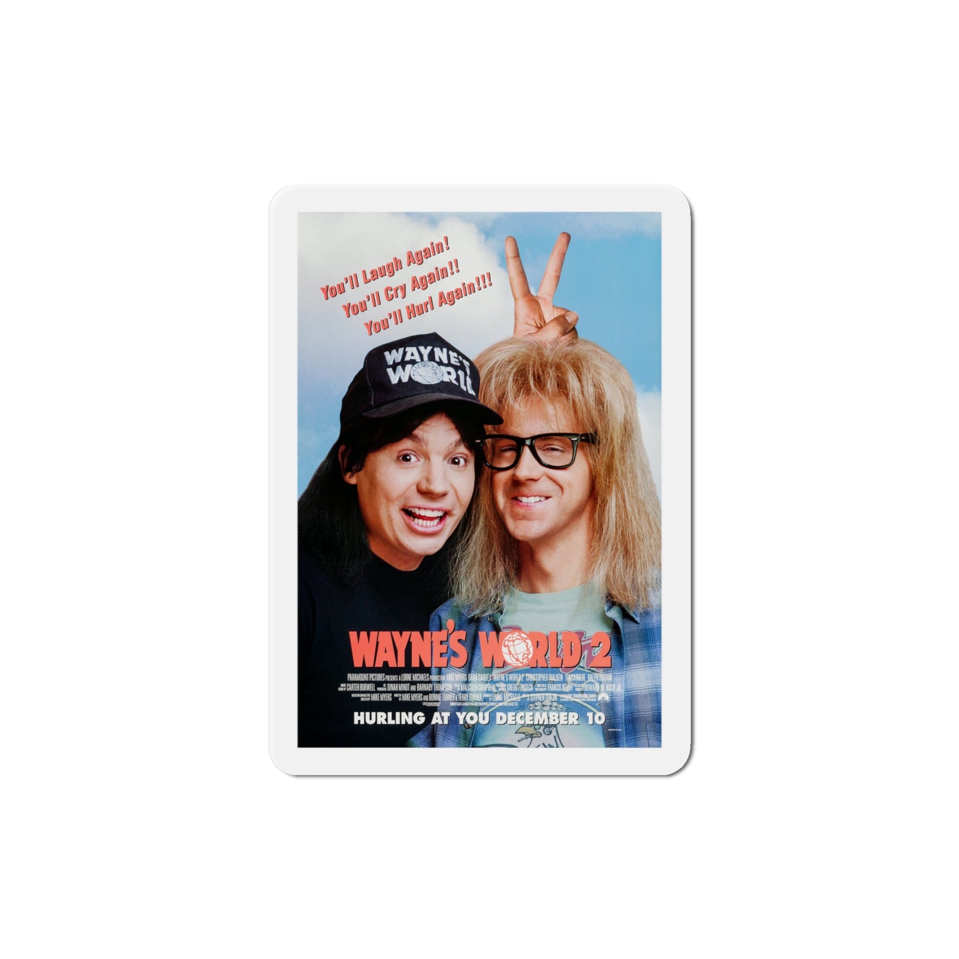 Waynes World 2 1993 Movie Poster Die-Cut Magnet-4" x 4"-The Sticker Space