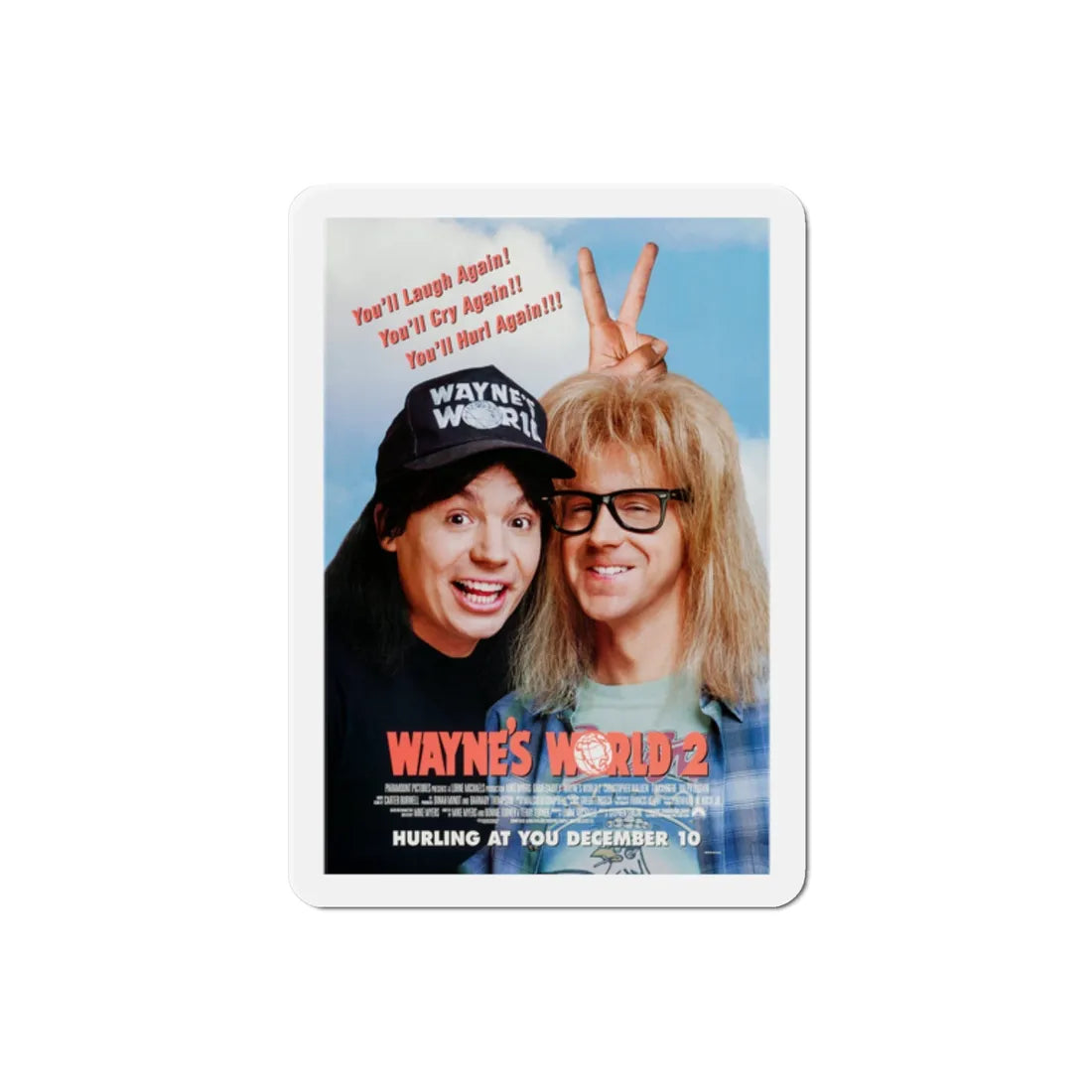 Waynes World 2 1993 Movie Poster Refrigerator Magnet 2 Inch - The Sticker Space