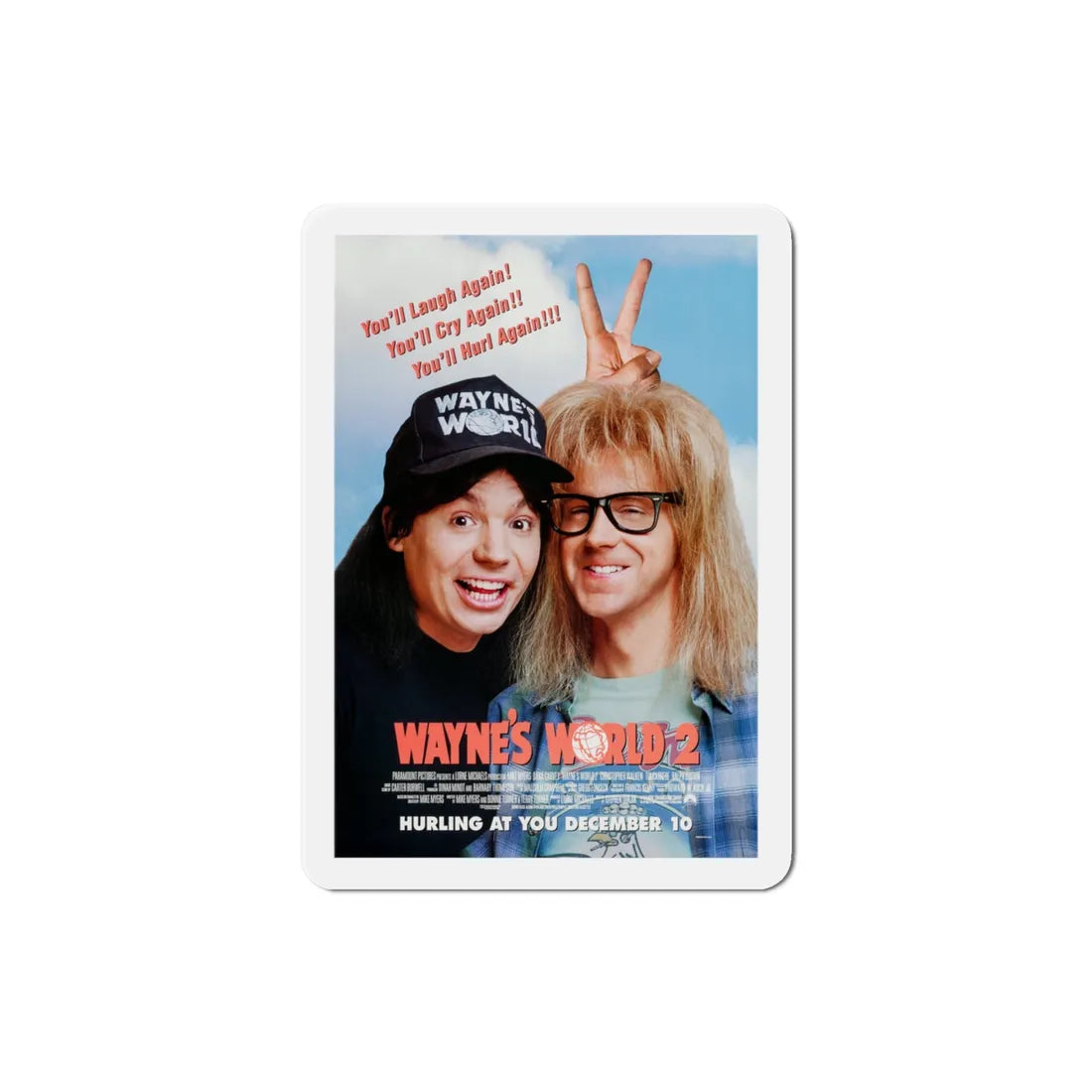 Waynes World 2 1993 Movie Poster Refrigerator Magnet 3 Inch - The Sticker Space