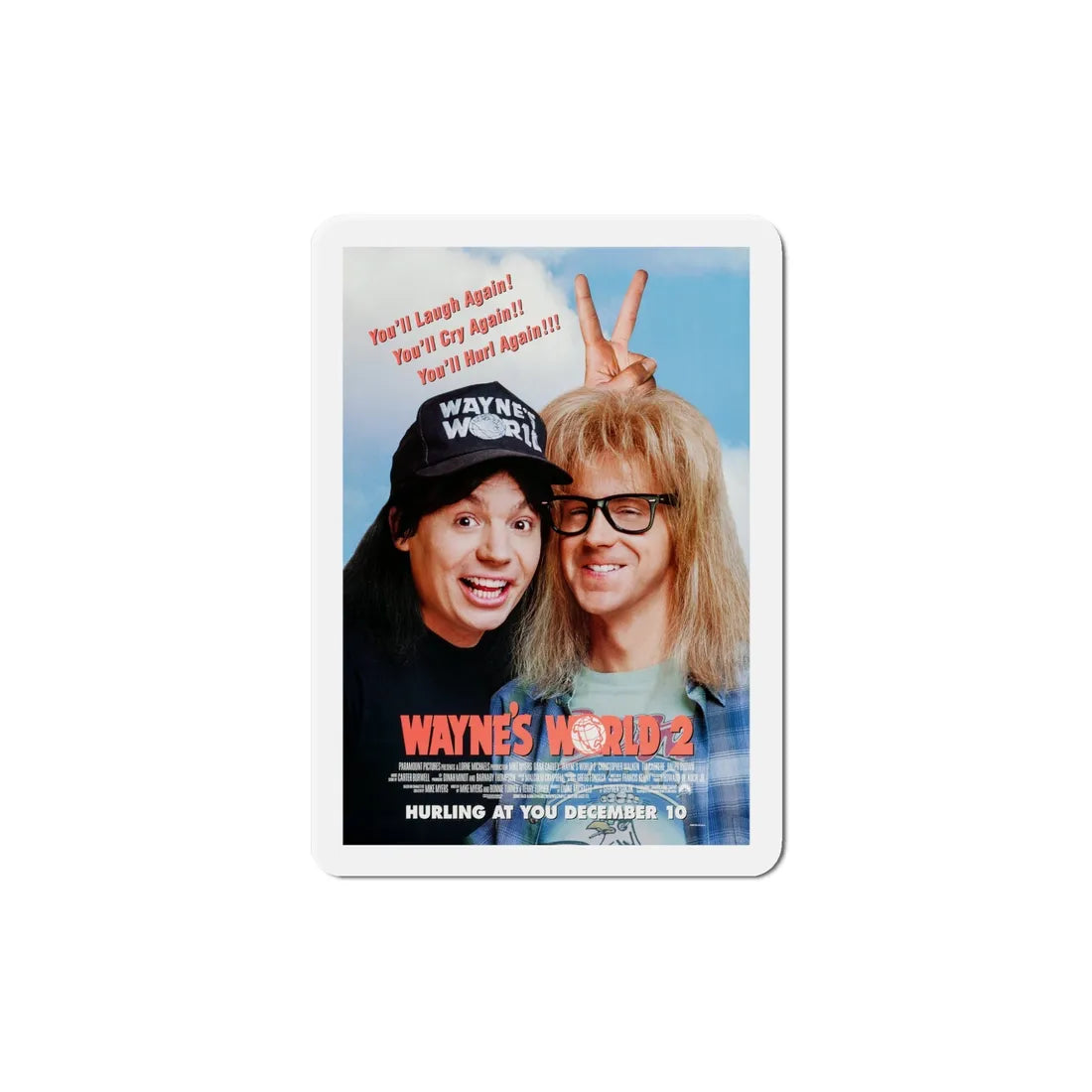 Waynes World 2 1993 Movie Poster Refrigerator Magnet 5 Inch - The Sticker Space