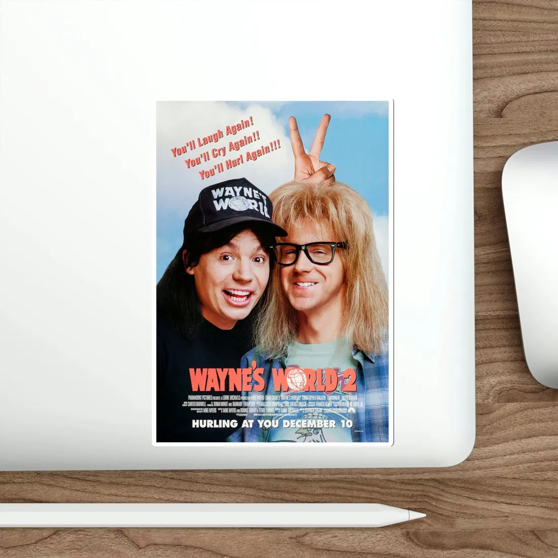 Waynes World 2 1993 Movie Poster STICKER Vinyl Die-Cut Decal - The Sticker Space