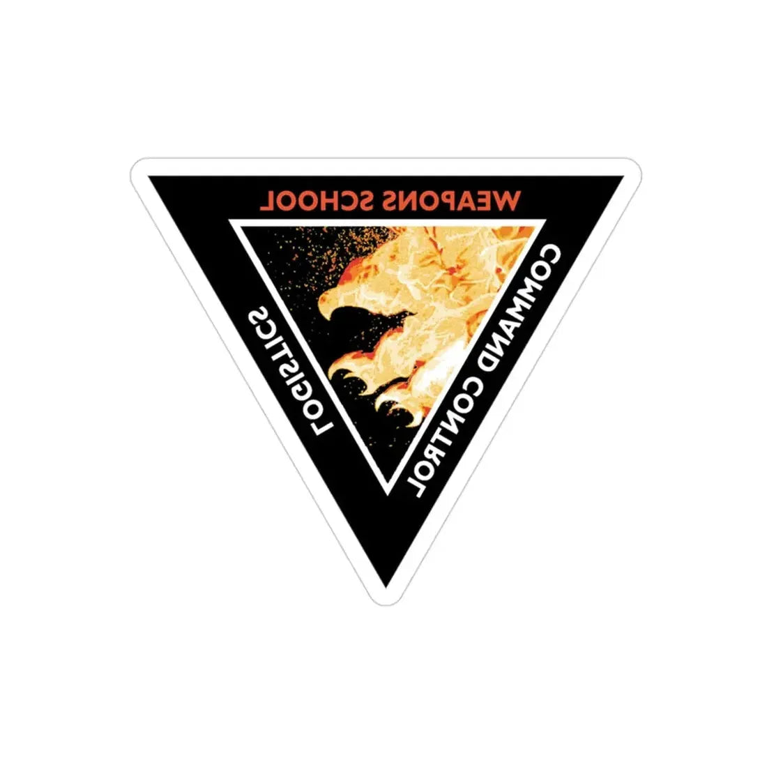 Weapons School Command Control Logistics (U.S. Navy) REVERSE PRINT Transparent Die-Cut STICKER 3 Inch Die-Cut Transparent - The Sticker Space