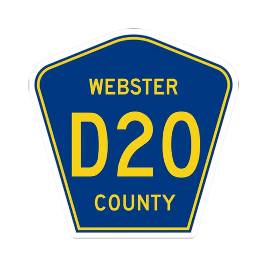Webster County Route D20 IA (Iowa) (Road Sign) STICKER Vinyl Kiss-Cut Decal 2 Inch White - The Sticker Space