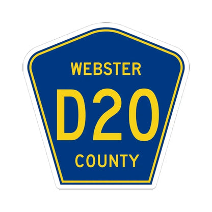 Webster County Route D20 IA (Iowa) (Road Sign) STICKER Vinyl Kiss-Cut Decal 4 Inch White - The Sticker Space