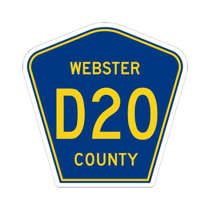 Webster County Route D20 IA (Iowa) (Road Sign) STICKER Vinyl Kiss-Cut Decal 6 Inch White - The Sticker Space