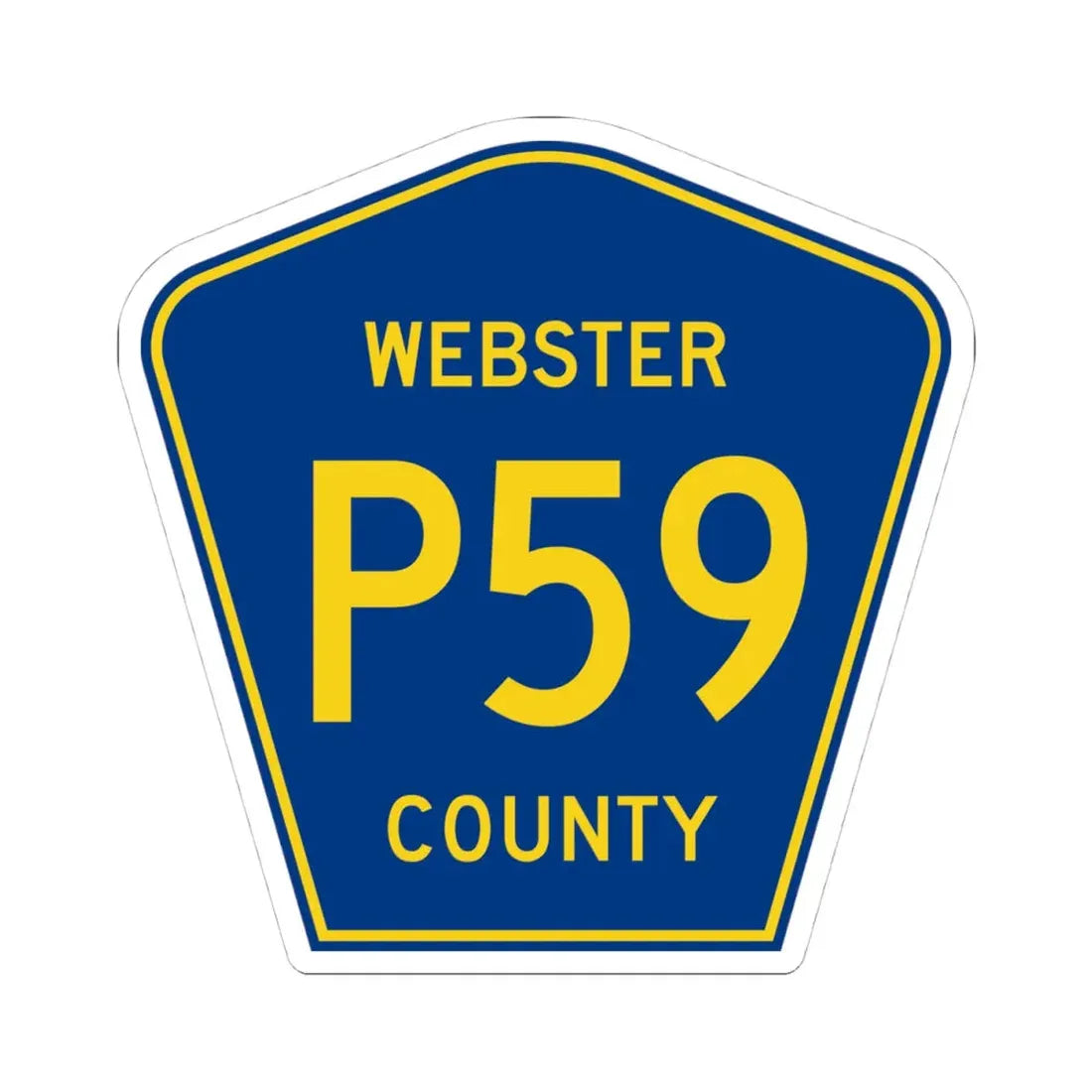 Webster County Route P59 IA (Iowa) (Road Sign) STICKER Vinyl Kiss-Cut Decal 4 Inch White - The Sticker Space