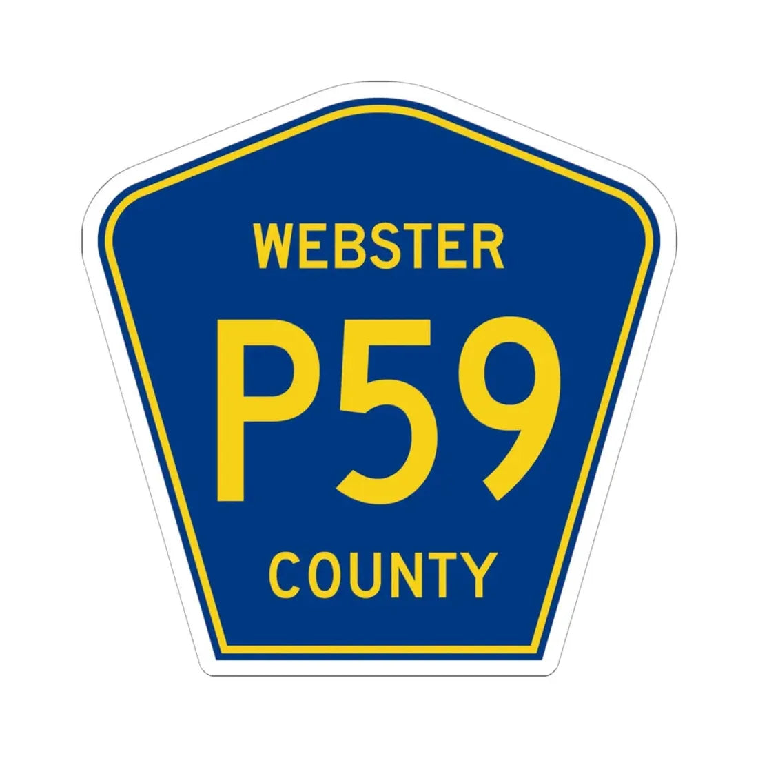 Webster County Route P59 IA (Iowa) (Road Sign) STICKER Vinyl Kiss-Cut Decal 6 Inch White - The Sticker Space