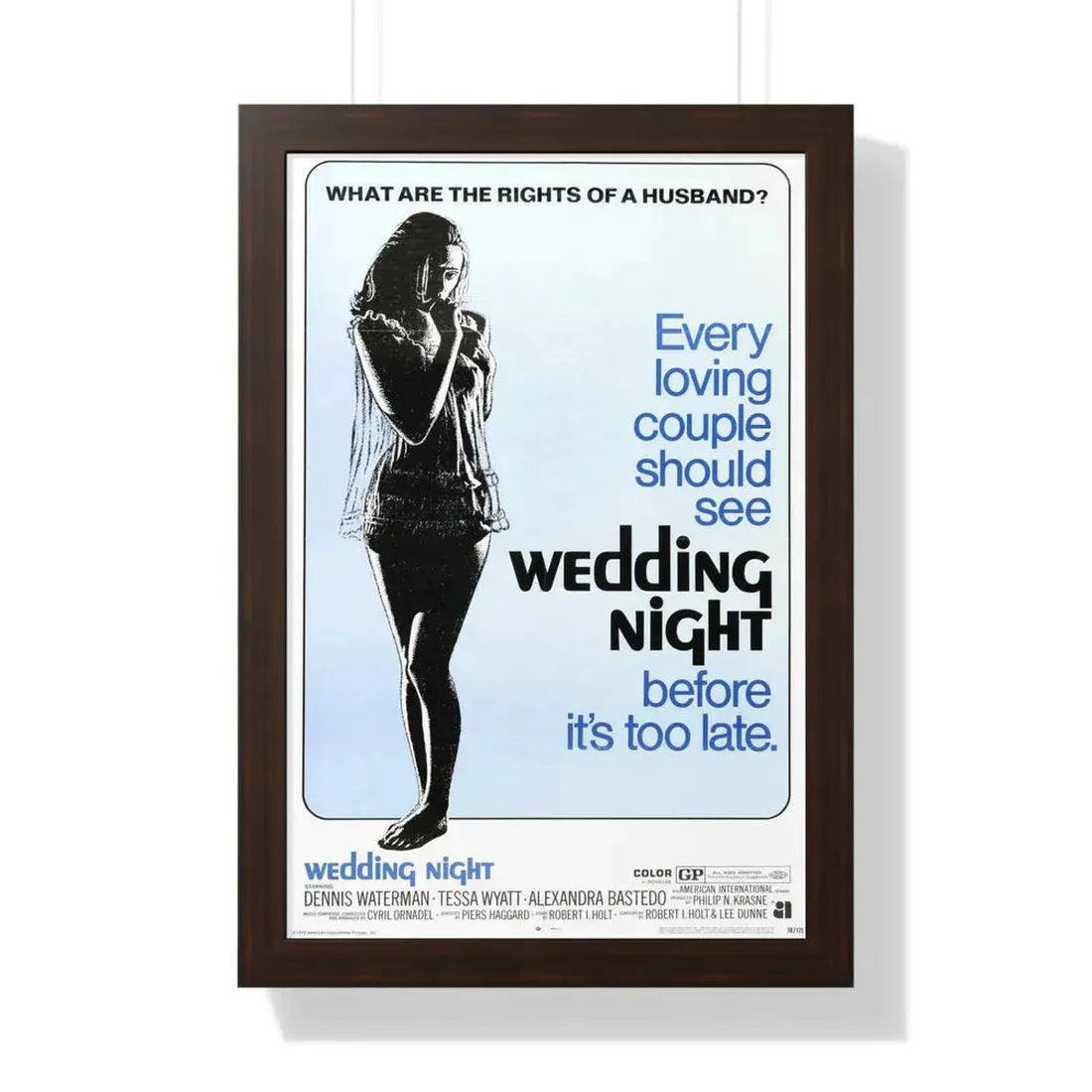 WEDDING NIGHT 1969 - Framed Movie Poster 16″ x 24″ Walnut - The Sticker Space