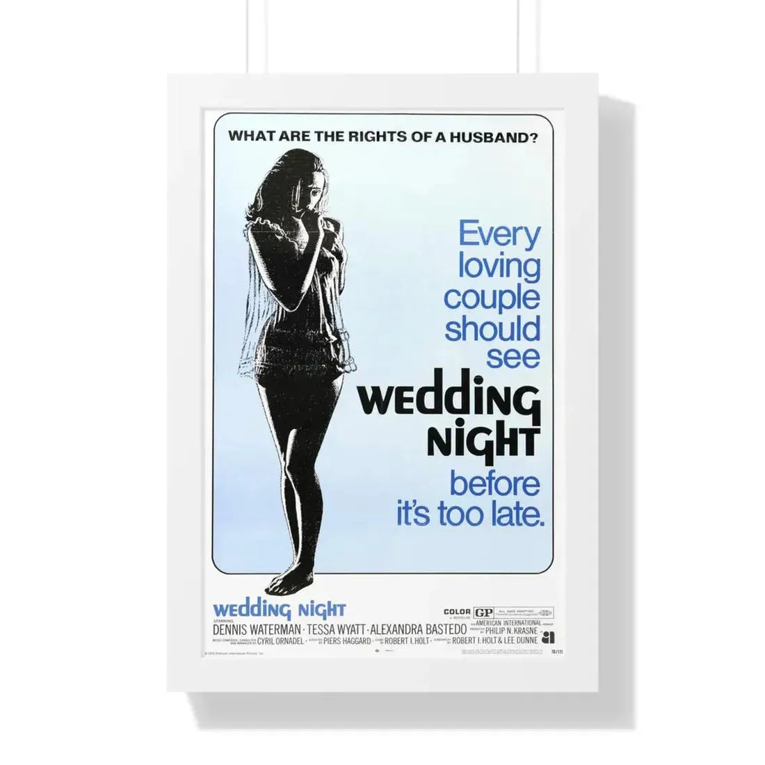 WEDDING NIGHT 1969 - Framed Movie Poster 16″ x 24″ White - The Sticker Space