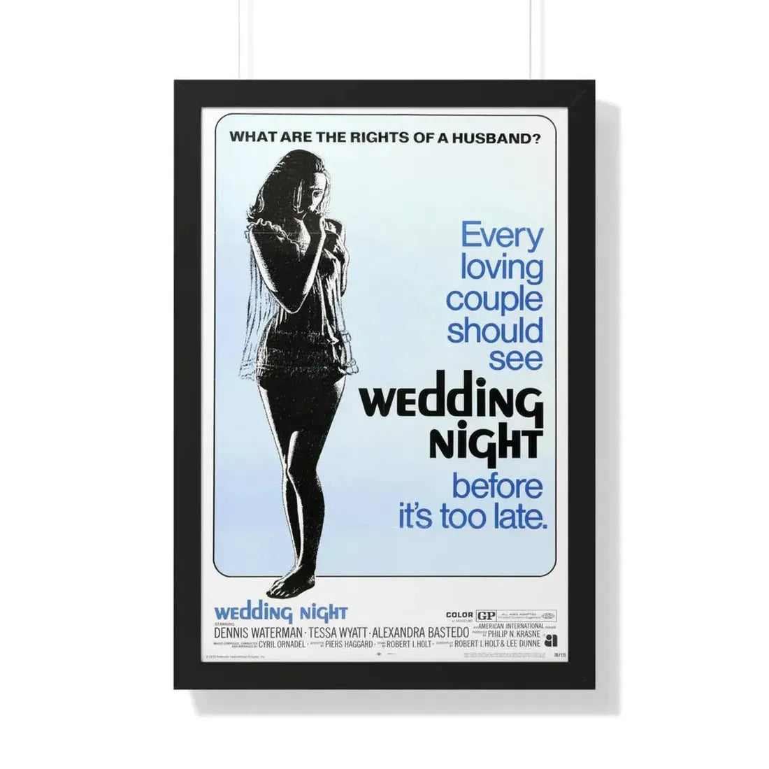 WEDDING NIGHT 1969 - Framed Movie Poster 20" x 30" Black - The Sticker Space