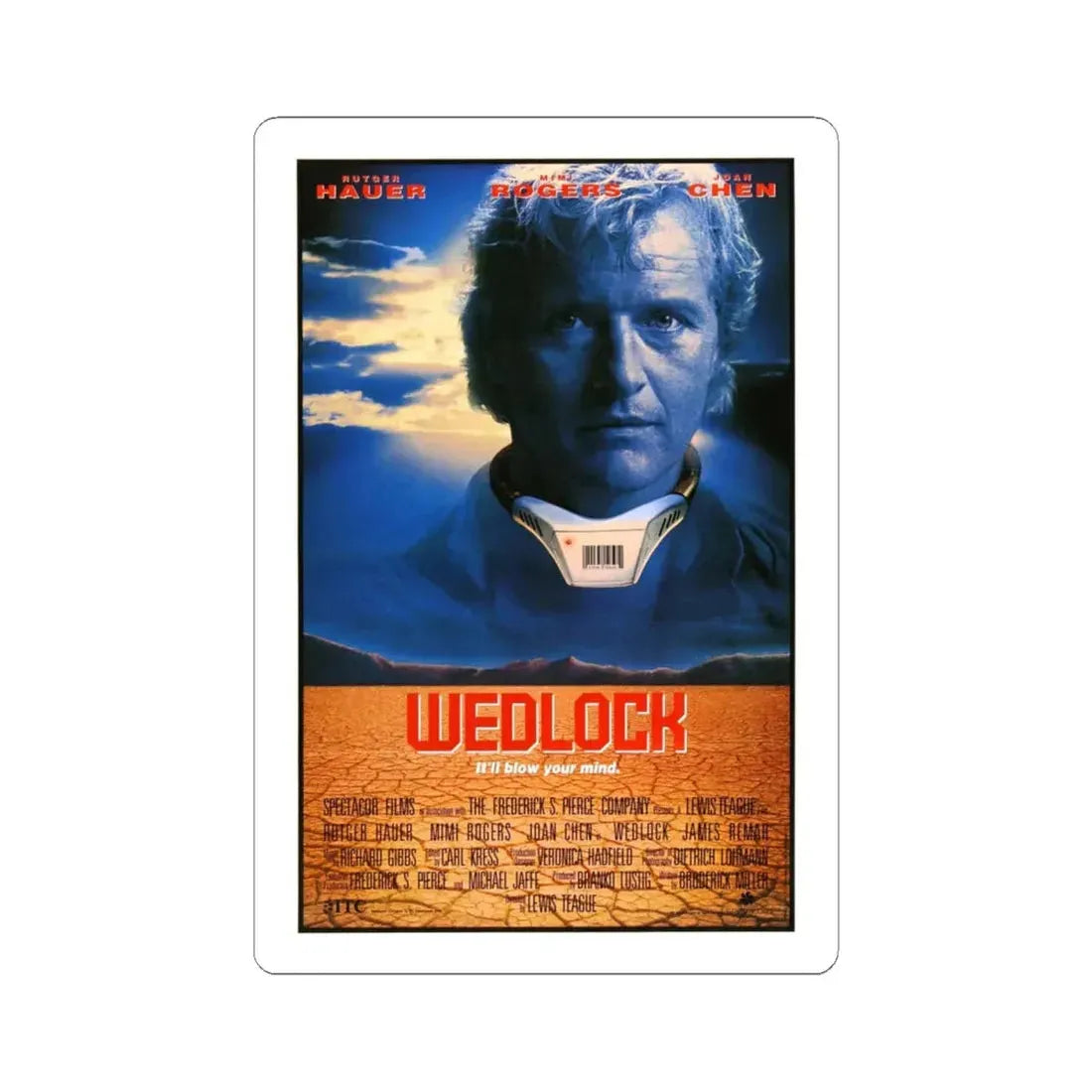 WEDLOCK 1991 Movie Poster - STICKER Vinyl Kiss-Cut Decal 4 Inch White - The Sticker Space