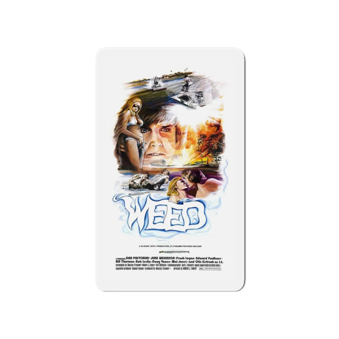 WEED (THE FLORIDA CONNECTION) 1975 Movie Poster - Refrigerator Magnet 4 Inch - The Sticker Space