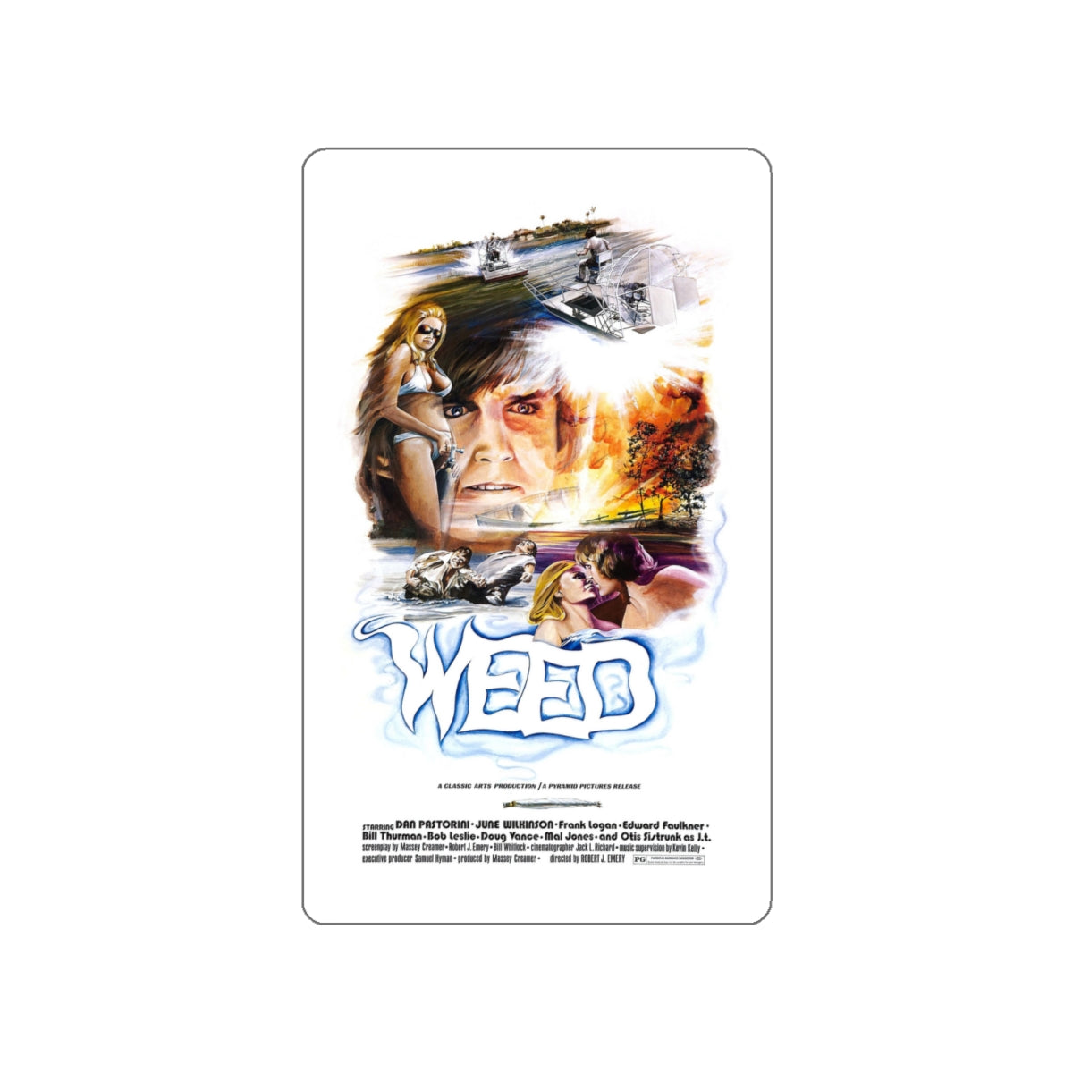 WEED (THE FLORIDA CONNECTION) 1975 Movie Poster STICKER Vinyl Die-Cut Decal-White-The Sticker Space