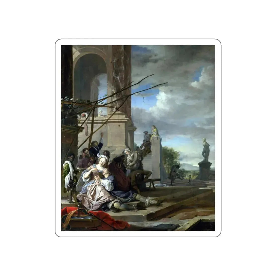 WEENIX, Jan - An Italian Courtyard (Artwork) STICKER Vinyl Die-Cut Decal White Die-Cut 6 Inch - The Sticker Space