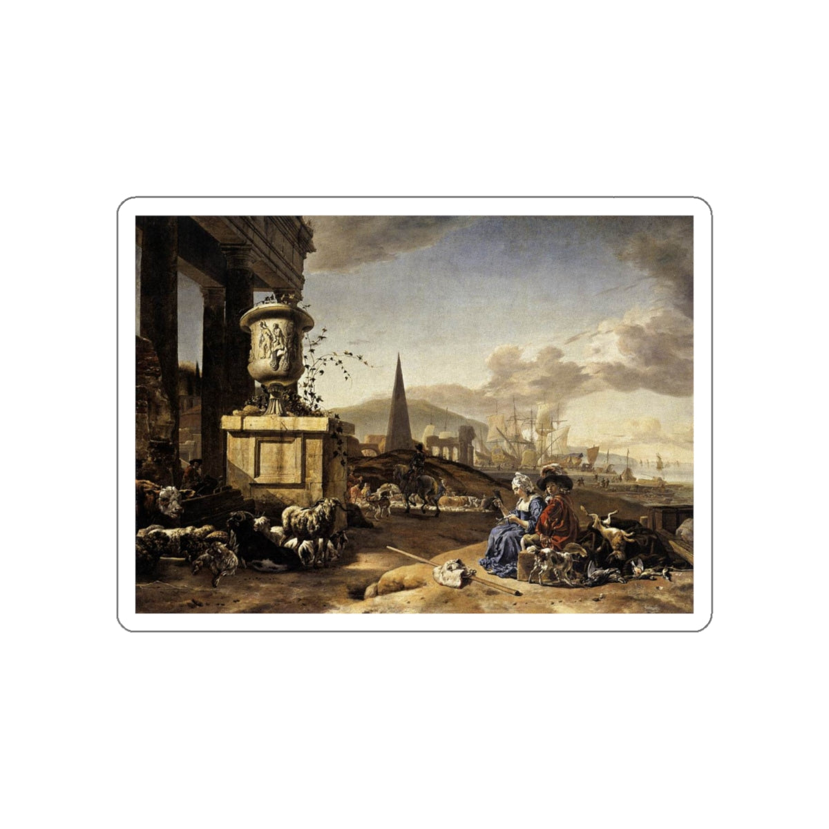 WEENIX, Jan - An Italian Seaport (Artwork) STICKER Vinyl Die-Cut Decal-White-The Sticker Space