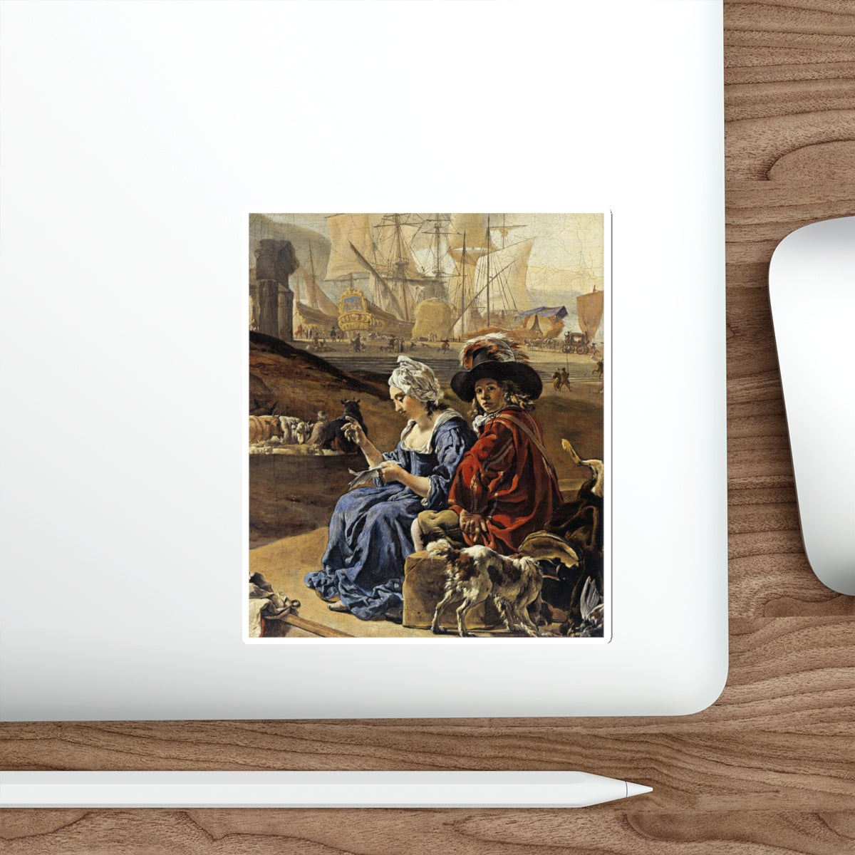 WEENIX, Jan - An Italian Seaport (detail) (Artwork) STICKER Vinyl Die-Cut Decal-The Sticker Space