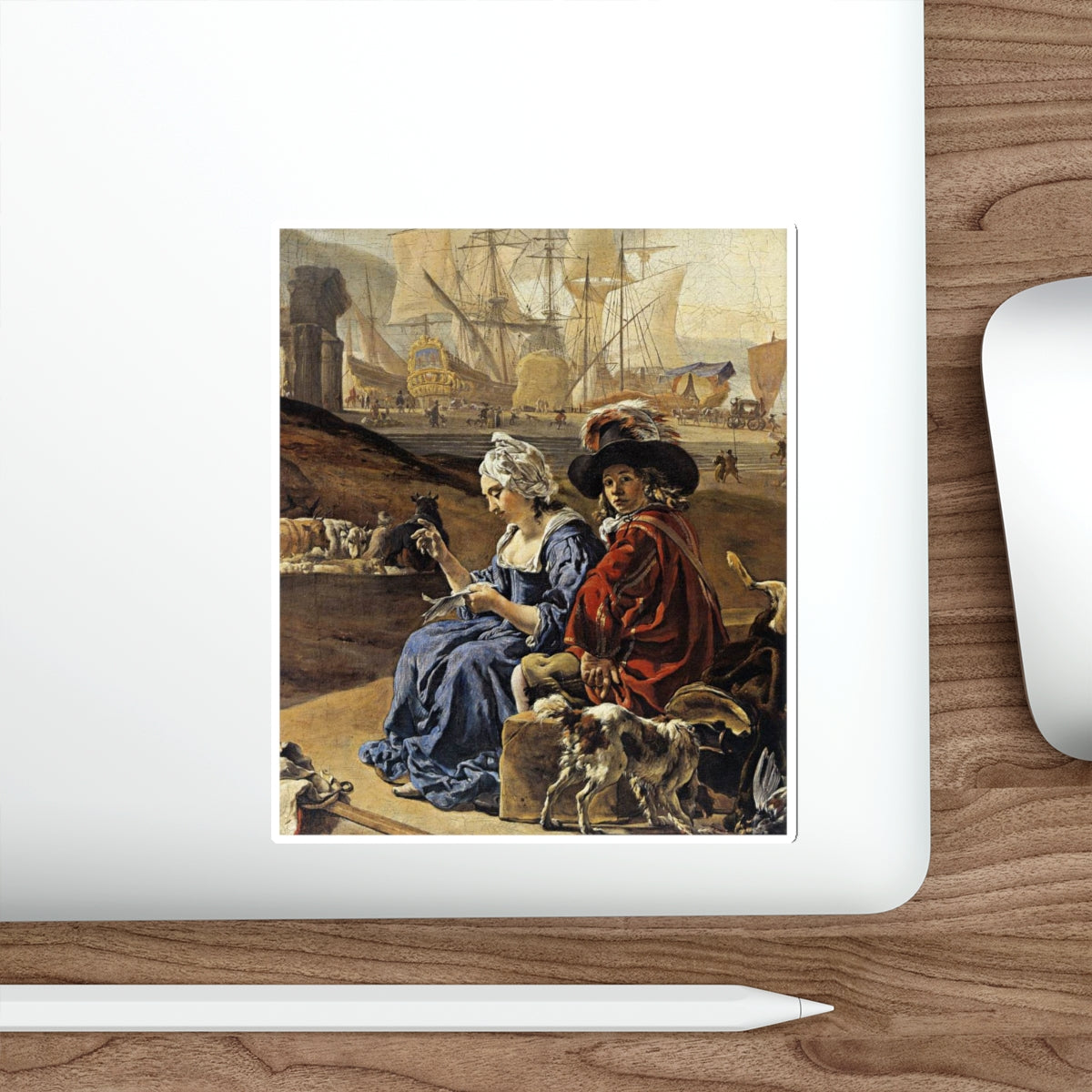 WEENIX, Jan - An Italian Seaport (detail) (Artwork) STICKER Vinyl Die-Cut Decal-The Sticker Space