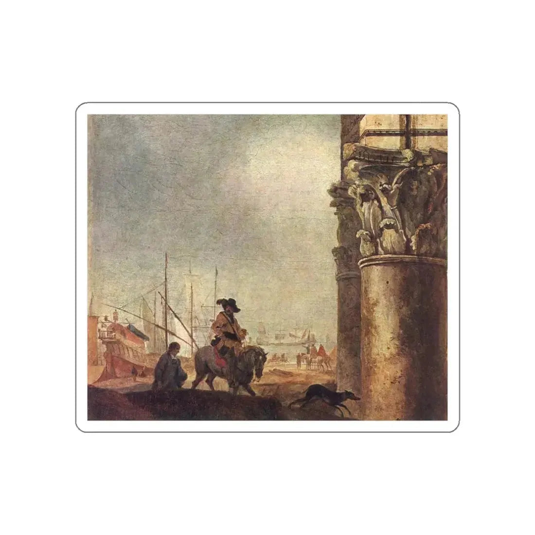WEENIX, Jan Baptist - Ancient Ruins (detail) (Artwork) STICKER Vinyl Die-Cut Decal White Die-Cut 3 Inch - The Sticker Space