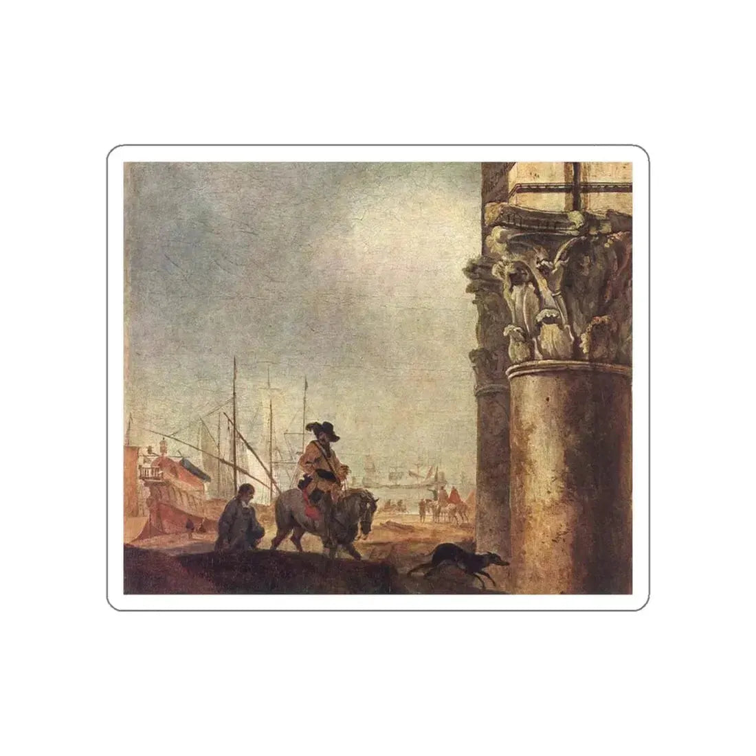 WEENIX, Jan Baptist - Ancient Ruins (detail) (Artwork) STICKER Vinyl Die-Cut Decal White Die-Cut 5 Inch - The Sticker Space