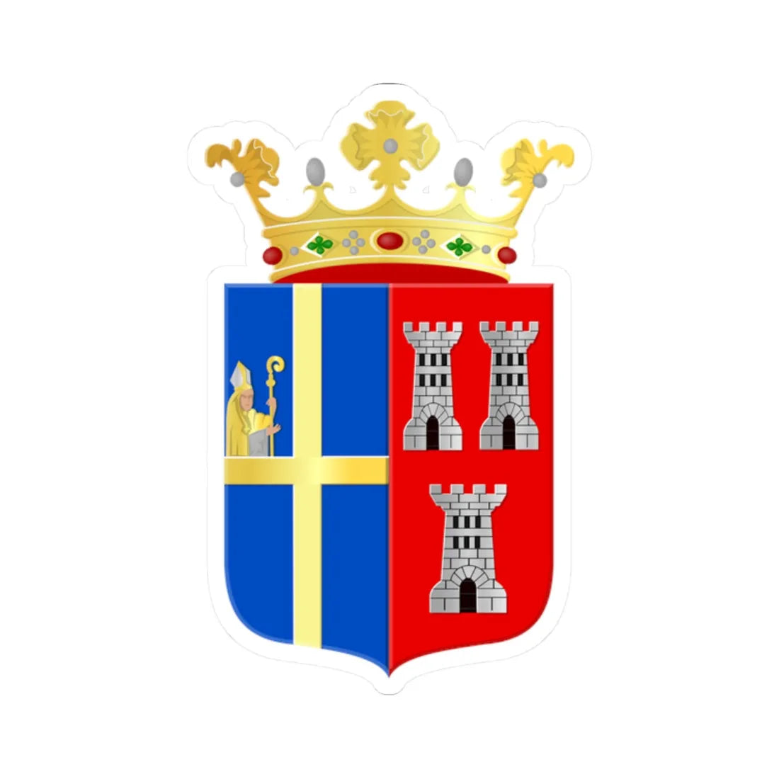 Weerselo wapen (Netherlands) (Coat of Arms) STICKER Vinyl Kiss-Cut Decal 2 Inch White - The Sticker Space