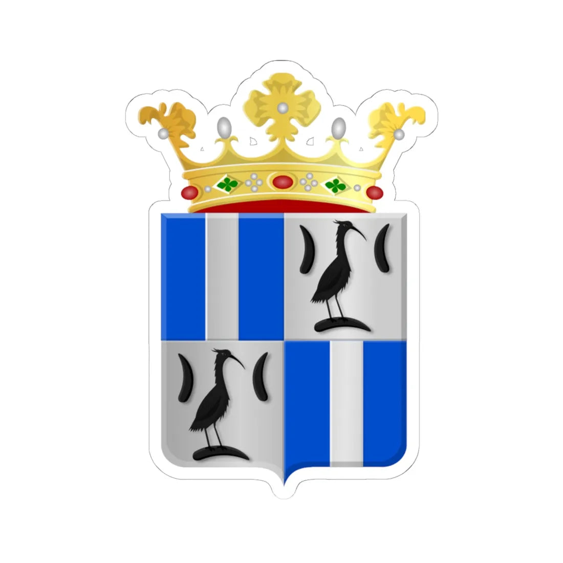 Weesperkarspel wapen 1949 (Netherlands) (Coat of Arms) STICKER Vinyl Kiss-Cut Decal 6 Inch White - The Sticker Space