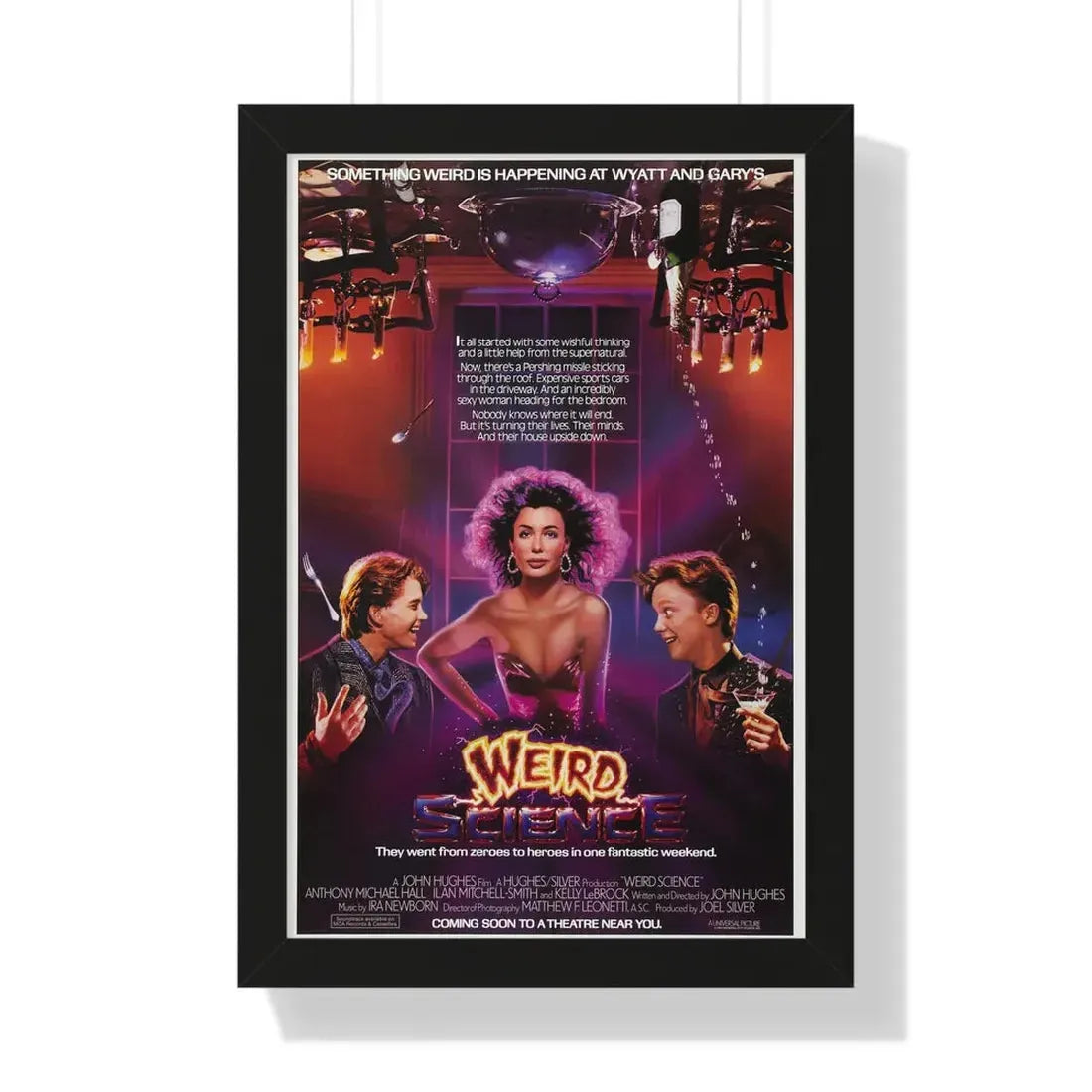 WEIRD SCIENCE 1985 - Framed Movie Poster 16″ x 24″ Black - The Sticker Space