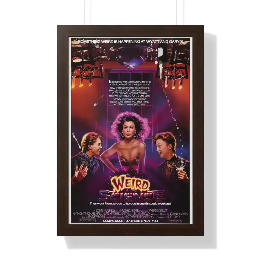 WEIRD SCIENCE 1985 - Framed Movie Poster 16″ x 24″ Walnut - The Sticker Space