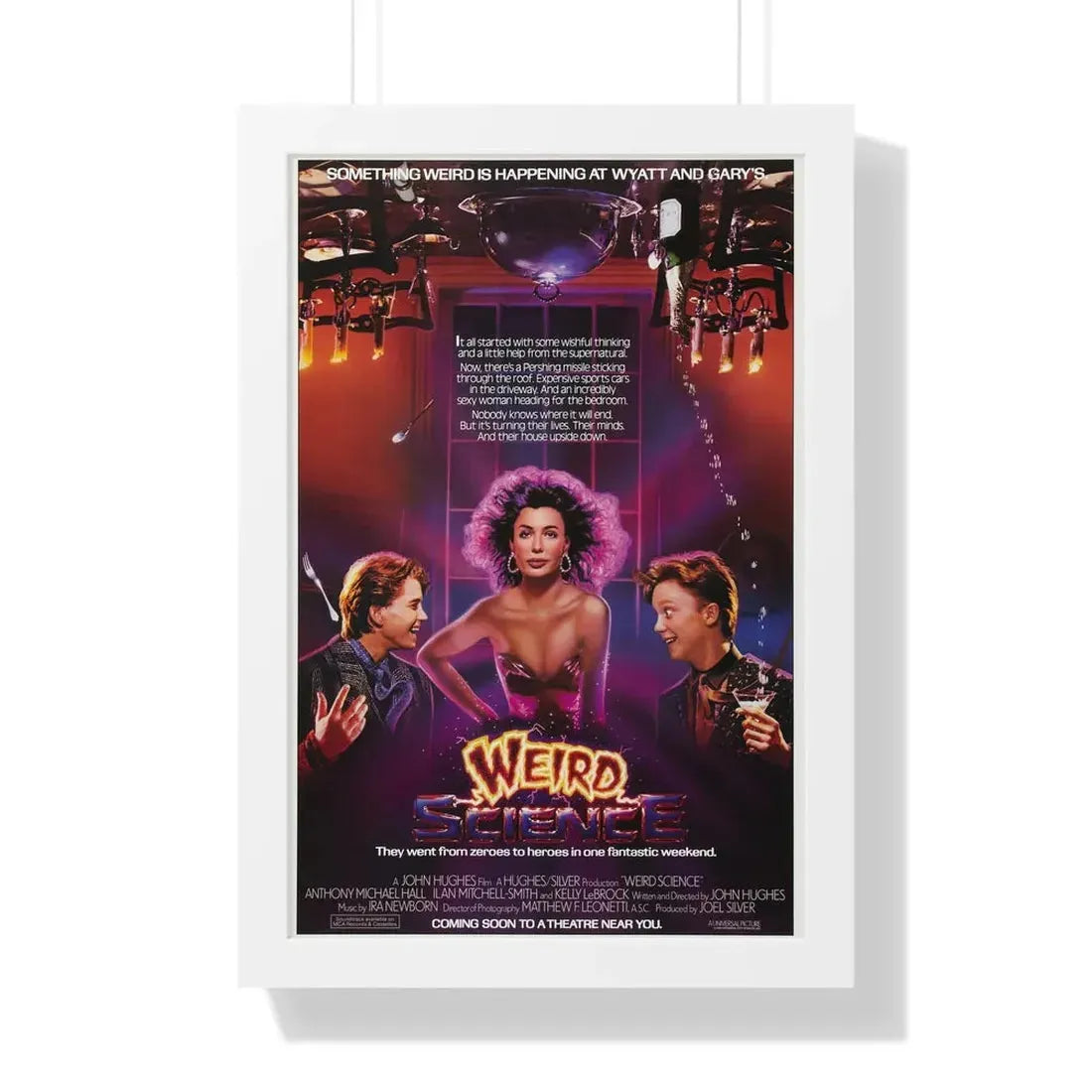 WEIRD SCIENCE 1985 - Framed Movie Poster 16″ x 24″ White - The Sticker Space