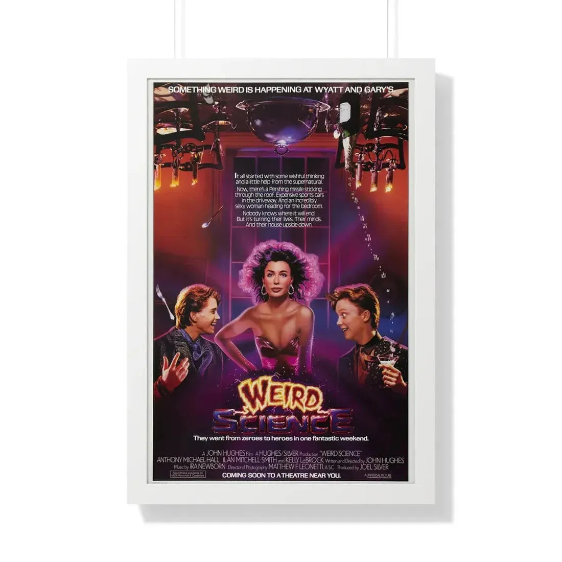 WEIRD SCIENCE 1985 - Framed Movie Poster 20" x 30" White - The Sticker Space