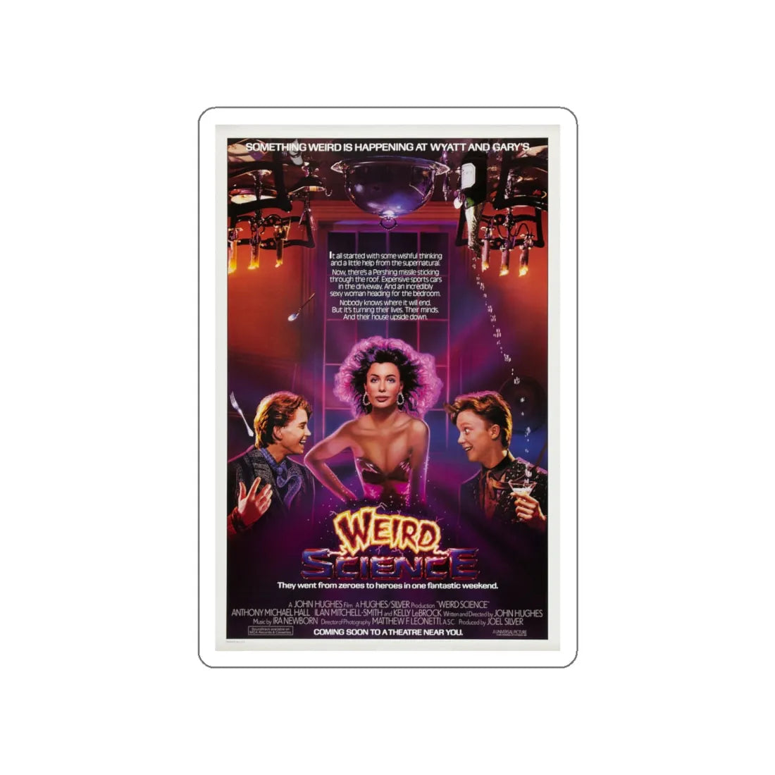 WEIRD SCIENCE 1985 Movie Poster STICKER Vinyl Die-Cut Decal 6 Inch - The Sticker Space