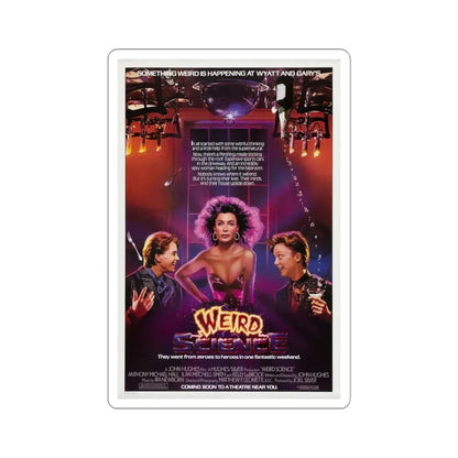 WEIRD SCIENCE 1985 Movie Poster - STICKER Vinyl Kiss-Cut Decal 4 Inch White - The Sticker Space