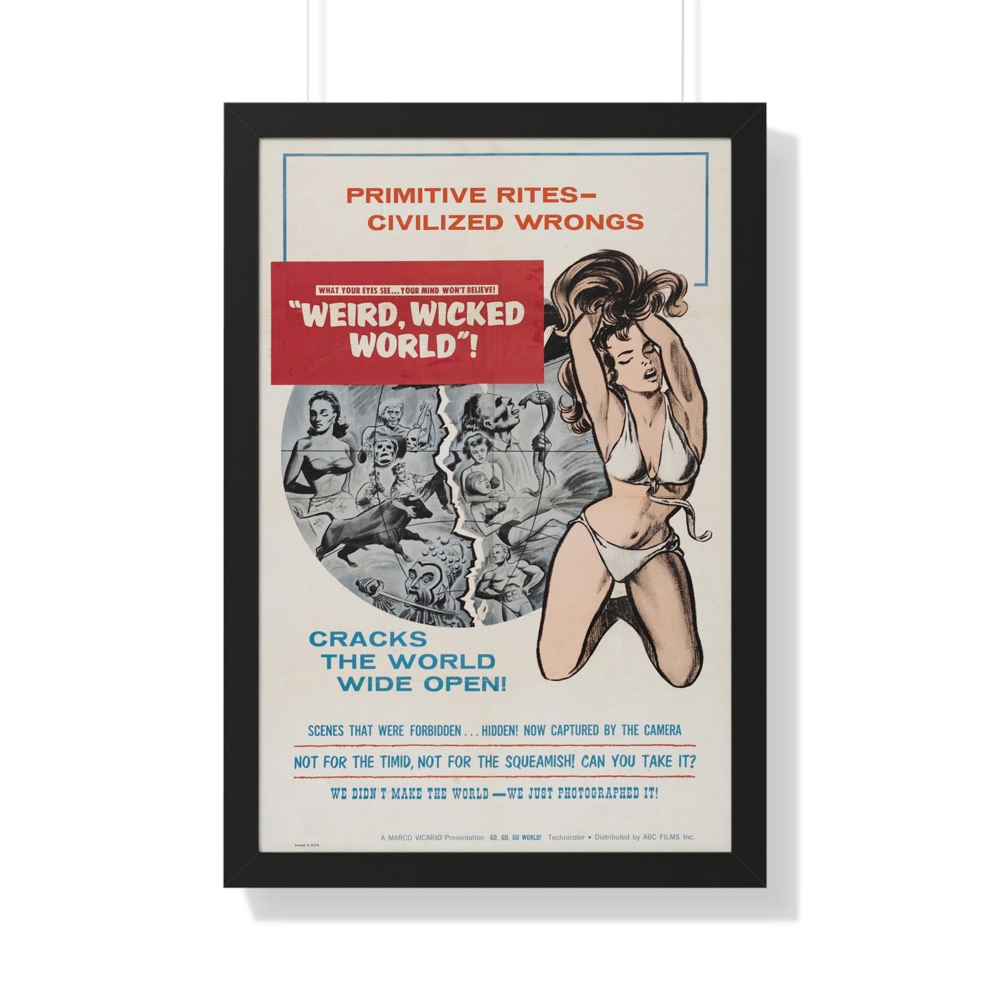 WEIRD, WICKED WORLD! 1964 - Framed Movie Poster-20" x 30"-The Sticker Space