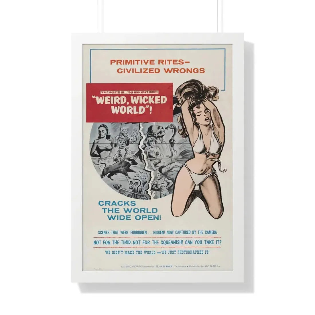 WEIRD, WICKED WORLD! 1964 - Framed Movie Poster 20" x 30" White - The Sticker Space